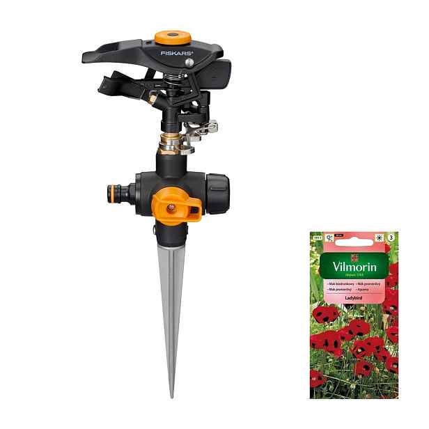 Fiskars Pulzní rotační zavlažovač Na Zavlažování trávy +dárek semena