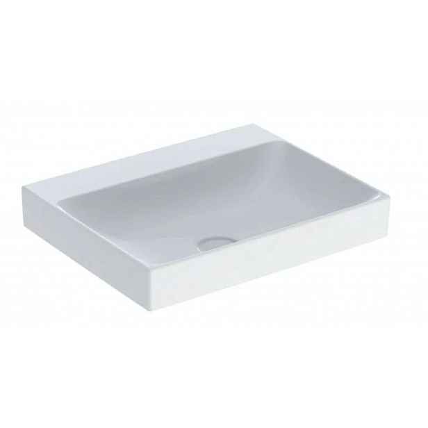 Geberit ONE - Umyvadlo 60x48x14 cm, bez přepadu, bez otvoru pro baterii, KeraTect, bílá 505.021.01.1