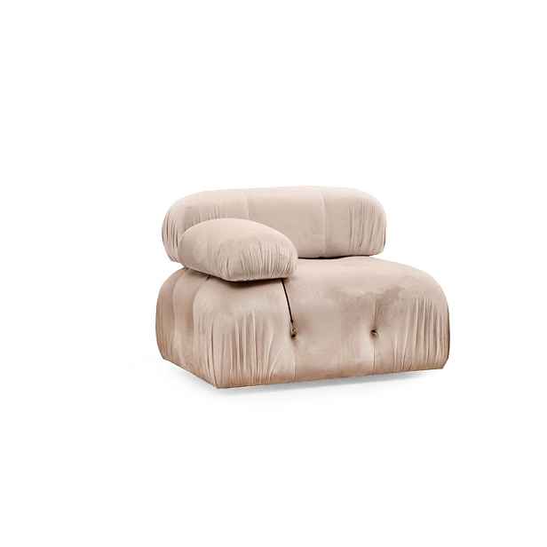 Hanah Home Modul pohovky Bubble samet krémový levý