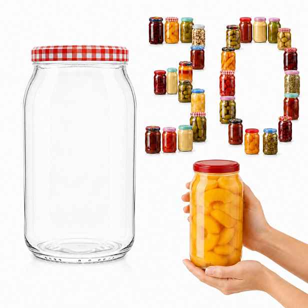 Sklenice 900 ml 0,9 l 30 ks se šroubovacím uzávěrem zavařovací sklenice na zavařování zavařenin
