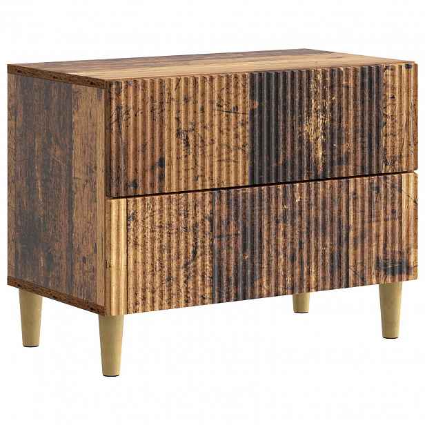 vidaXL Noční skříňka Staré dřevo 62 x 34,5 x 48 cm Kompozitní dřevo
