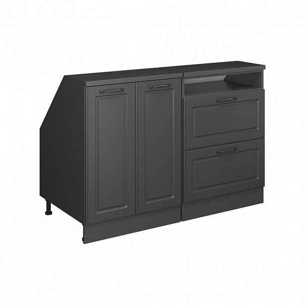 Vicco SADA SKŘÍNÍ PRO ŠIKMOU STŘECHU Rion Antracitový venkovský dům 120 cm Sada 2 korpusů skříně hloubka 60 cm