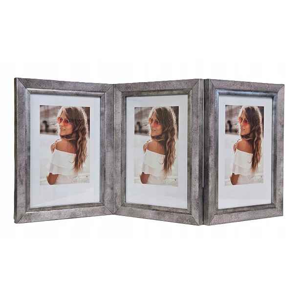 Galeria multirama Flash na fotografie 15x21 cm Trojitá vertikální/vertikální/vertikální Stříbrná