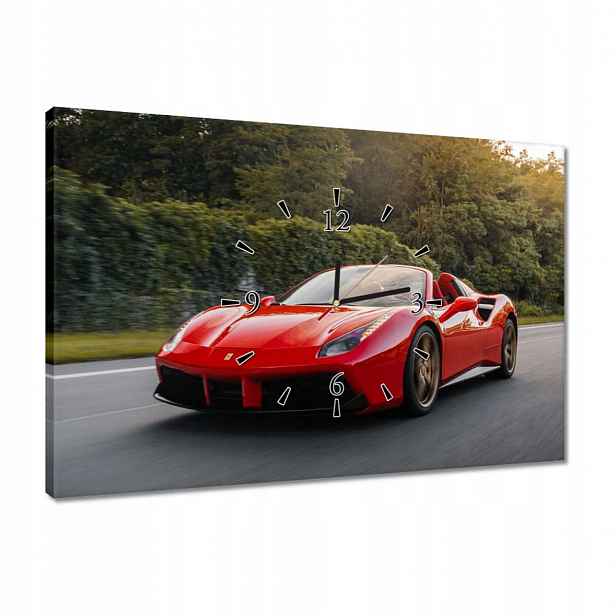 Hodiny 60x40 Červené Ferrari Cesta