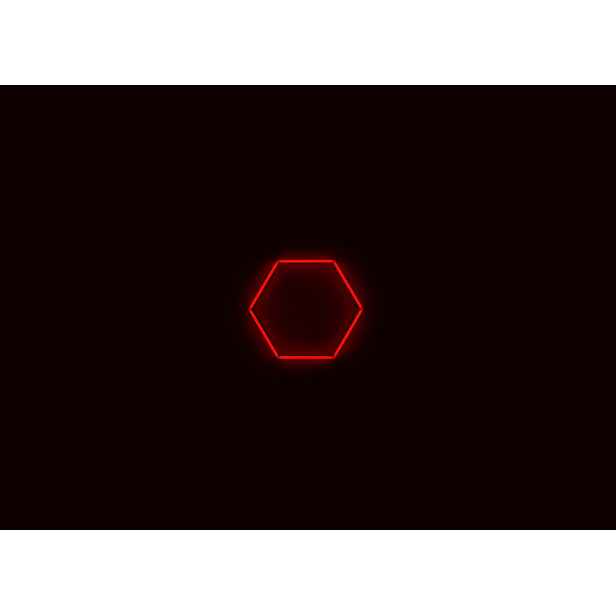 Kompletní Led hexagonové svítidlo červené, rozměr 1 element 97 x 84 cm