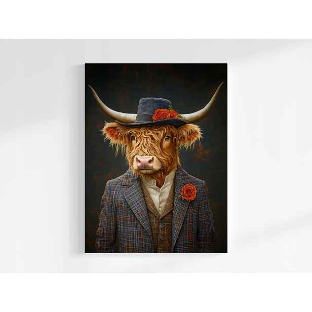 Plakát Portrét Skotsko Kráva Highland Gentleman 75x100