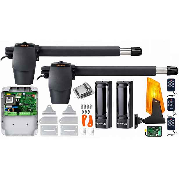 Pohon pro dvoukřídlou bránu Genius G-BAT300-3x dálkové ovládání, foto, lampa, stopky
