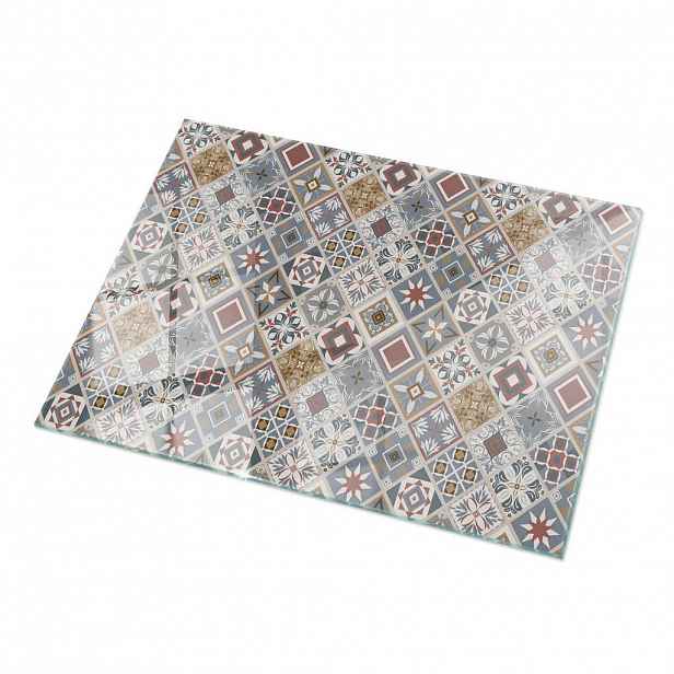 TULUP SKLENĚNÁ DESKA 120x80 cm Mozaikový vzor s ornamenty