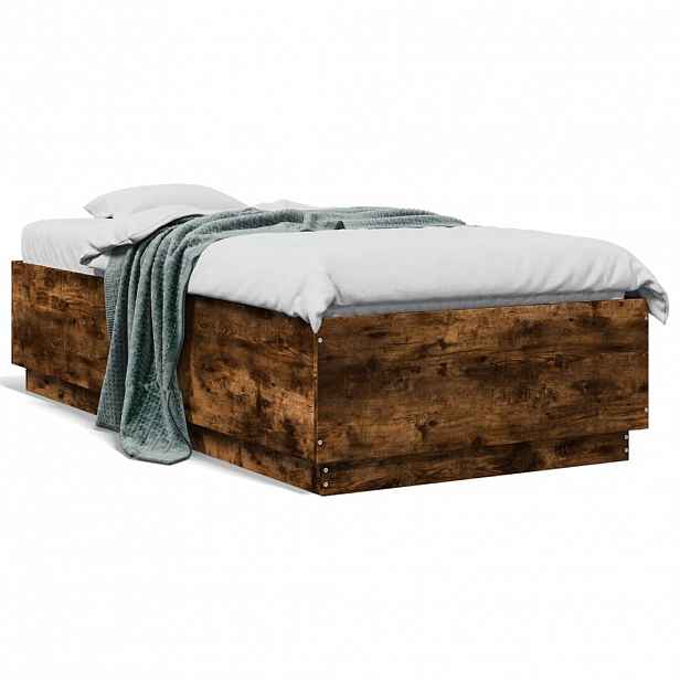vidaXL Rám postele kouřový dub 90 x 190 cm kompozitní dřevo