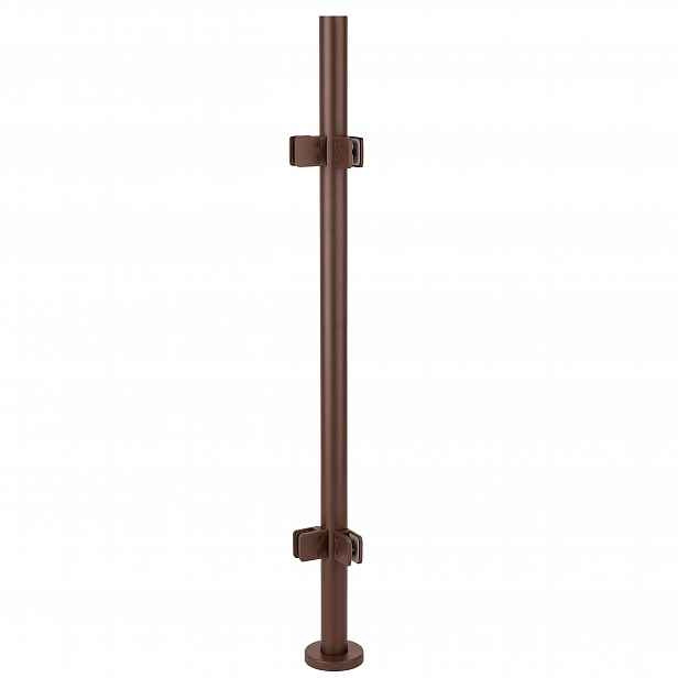 Rohový sloupek 110 cm pro skleněné zábradlí 42 mm Hnědý Loft
