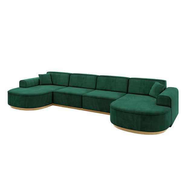 ALTDECOR SEDACÍ SOUPRAVA ve tvaru U MARI-U2-v2 388x171x83 Zelená Velur