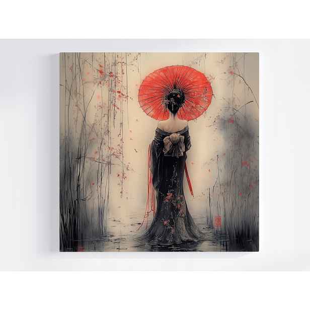 Obraz Na Plátně Plátně Žena Gejša Deštník Japonsko Orient Asie 50x50