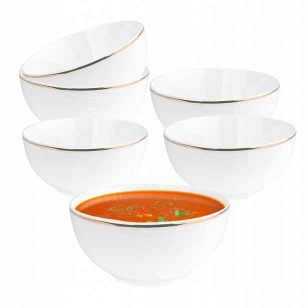 Porcelánové misky na salát Altom Design Bella Zlatá linka 14 cm 6 kusů