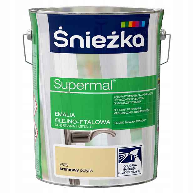 Śnieżka Supermal Olejovo-ftalová Smaltovaná Krémová Lesklá F575 5L