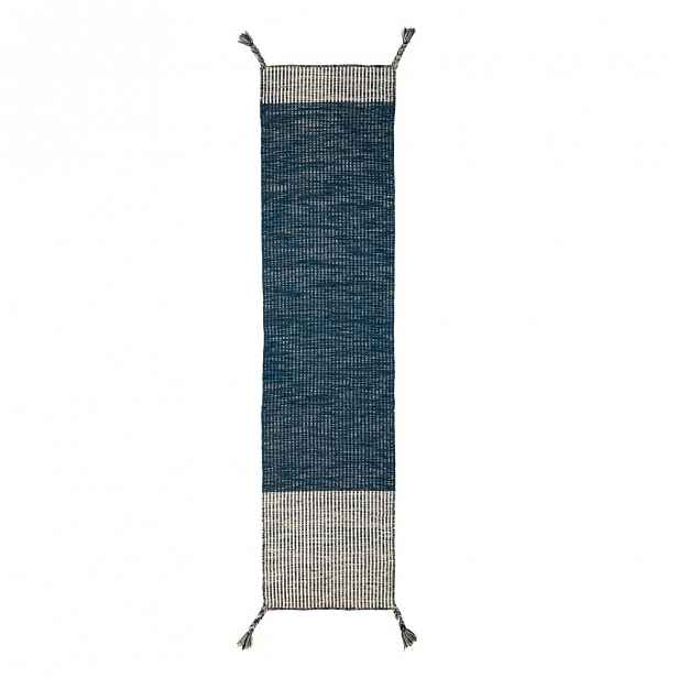 Modrý vlněný koberec Flair Rugs Anu, 60 x 200 cm