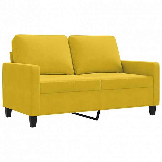 vidaXL 2místná pohovka žlutá 120 cm samet