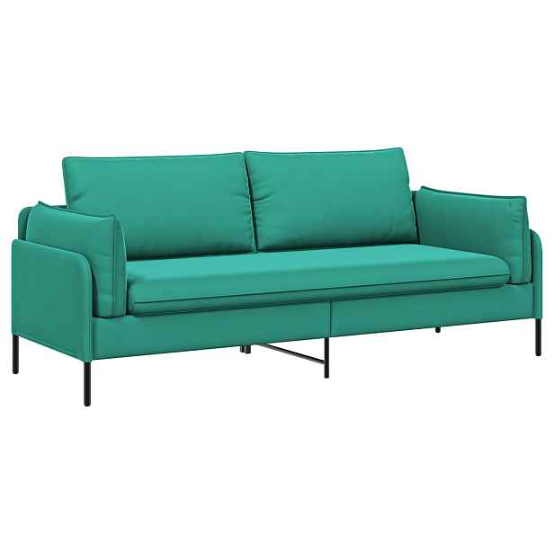 vidaXL 3-místné sofa Tyrkysová 222 x 81 x 89 cm Samet