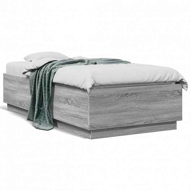 vidaXL Rám postele šedý sonoma 90 x 190 cm kompozitní dřevo