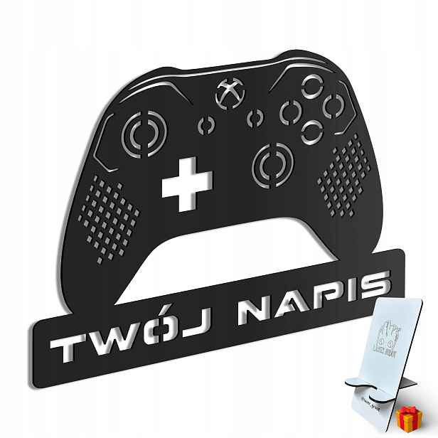 Dřevěný 3D obraz Xbox Gamepad s vaším nápisem Nástěnná Dekorace Dárek