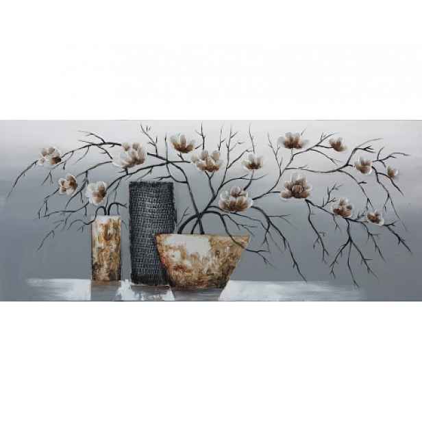 Ručně malovaný obraz Dekorativní zátiší 140x60 cm, olejomalba
