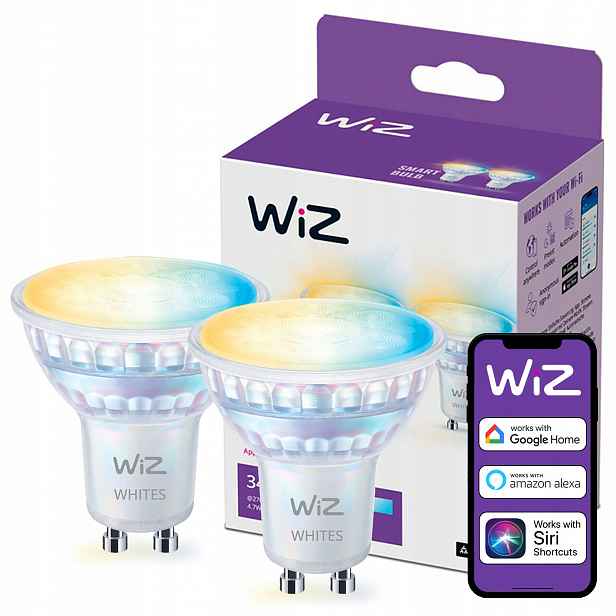 2x Led žárovka GU10 PAR16 4,7W 50W 2700-6500K Smart WiFi/Bluetooth WiZ