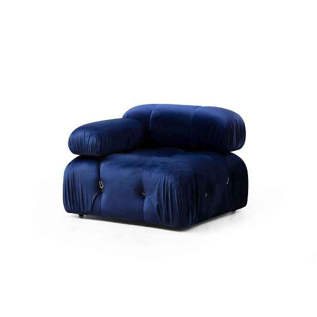 Hanah Home Modul pohovky Bubble samet modrý levý