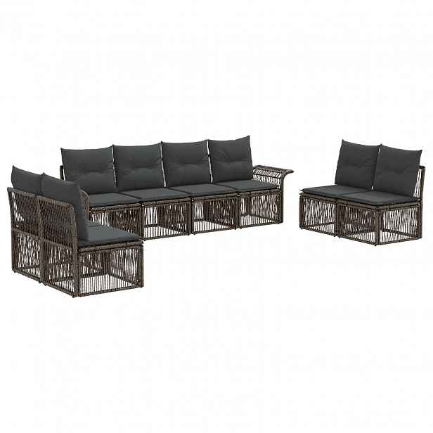 vidaXL Sada zahradních pohovek 8 ks Šedá polyratan