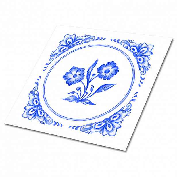 TULUP SAMOLEPICÍ OBKLADY NA STĚNU 9 ks 30x30 cm Květ azulejo