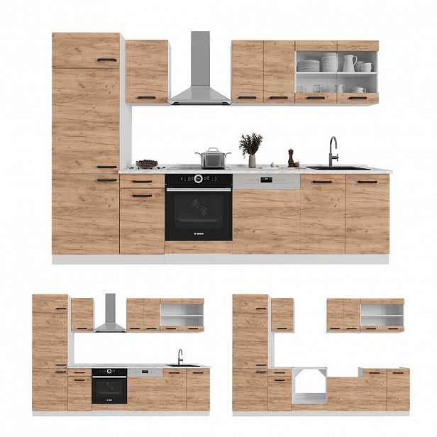 Vicco JEDNOTKOVÁ KUCHYNĚ R-Line Antracitový venkovský dům 140 cm , PD Dub