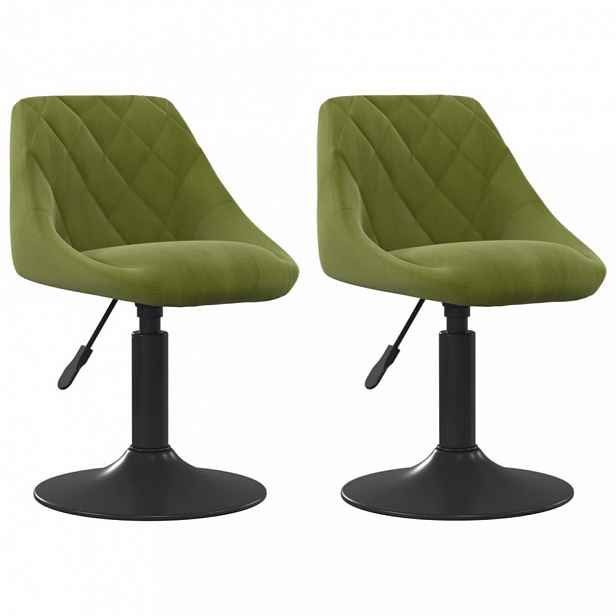 Otočná jídelní židle 2 ks samet / kov zelená