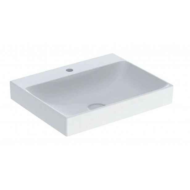 Geberit ONE - Umyvadlo 60x48x14 cm, bez přepadu, s otvorem pro baterii, KeraTect, bílá 505.020.01.1