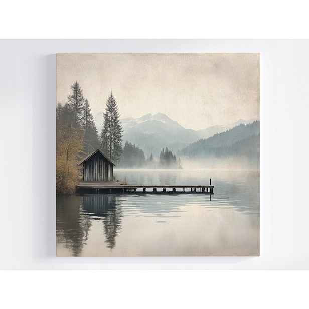 Obraz Na Plátně Plátno Krajina Hory Les Jezero Molo 50x50