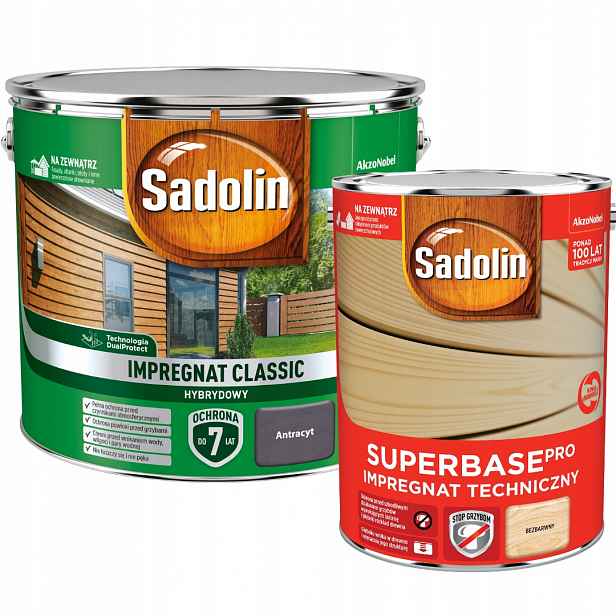 Sadolin Classic Impregnat 9L Antracit Sadolin Superbase Grunt 5L