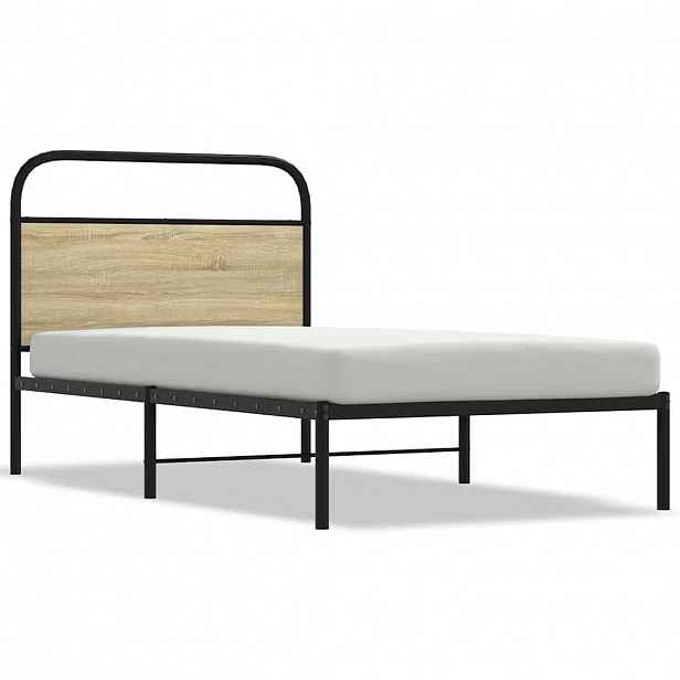 vidaXL Rám postele bez matrace 100x190 cm dub sonoma kompozitní dřevo
