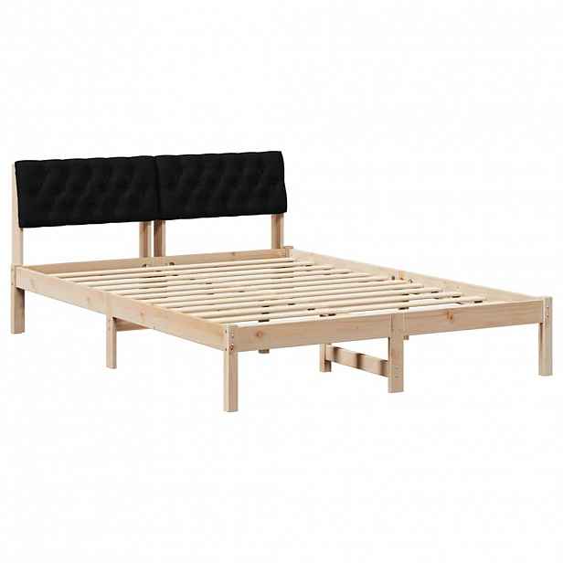 vidaXL Rám postele Hnědo-černá 140 x 190 cm Masivní borovicové dřevo