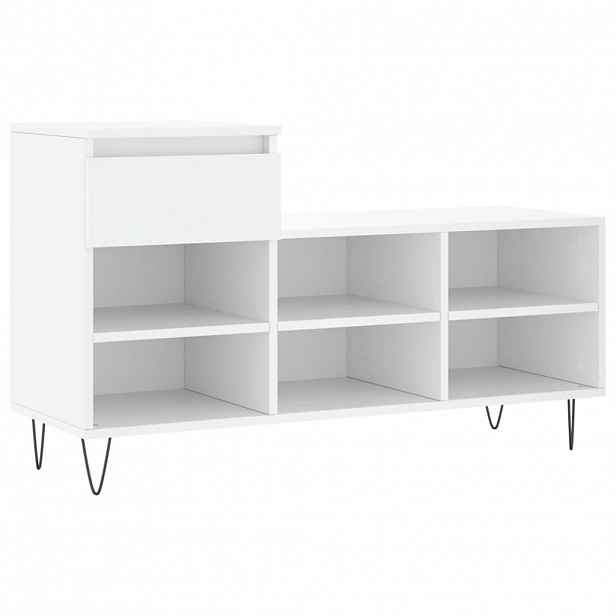 vidaXL Botník bílý 102x36x60 cm kompozitní dřevo