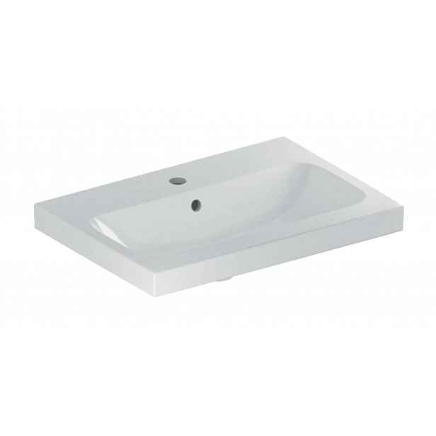 Geberit iCon - Umyvadlo 60x42x17 cm, s přepadem, s otvorem pro baterii, KeraTect, bílá 501.841.00.2