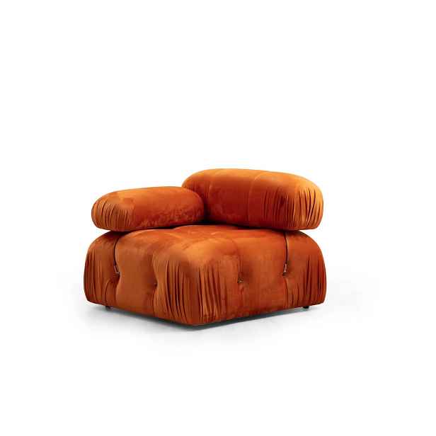Hanah Home Modul pohovky Bubble samet oranžový levý