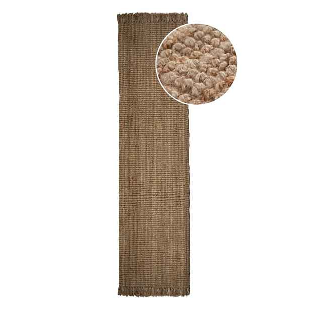 Ručně tkaný jutový běhoun v přírodní barvě 60x300 cm Jute Boucle – Flair Rugs