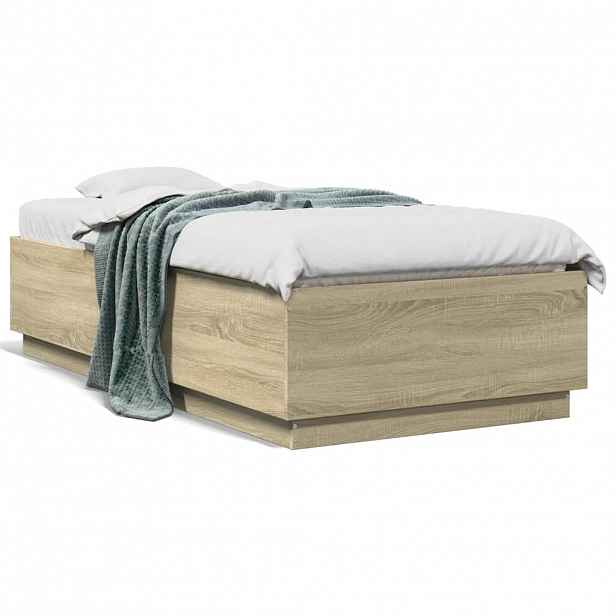 vidaXL Rám postele dub sonoma 75 x 190 cm kompozitní dřevo