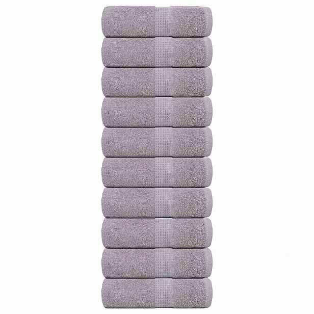 vidaXL Ručníky pro hosty FROGN 10 ks šedé 30x50 cm 360 g/m²