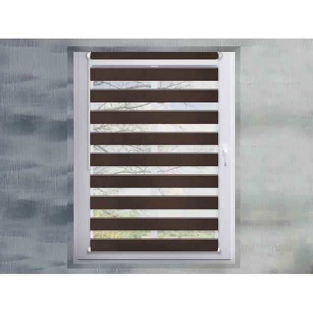 FEXI Roleta Den a noc, Silk tmavě hnědá, A 095 FR, 220x47 cm