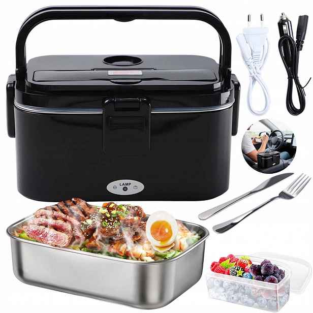 Elektrický Obědový Box Sada 1800ML Ohřívač Jídla 12-24V 80W