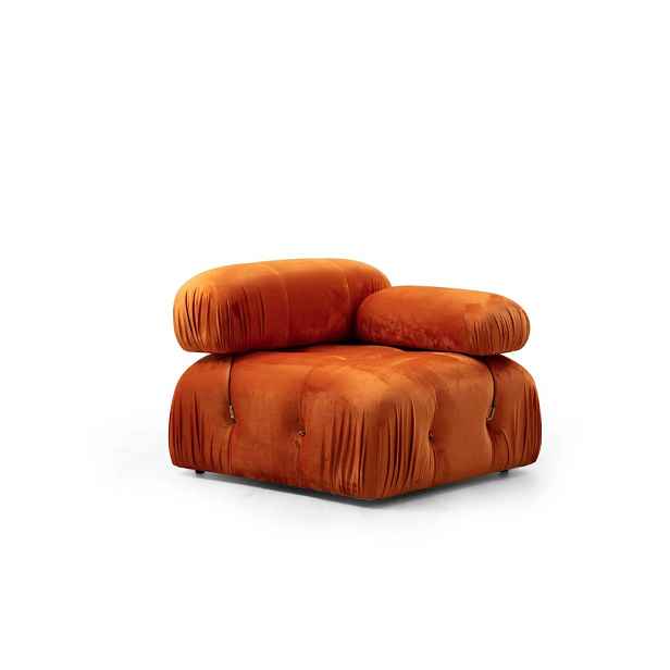 Hanah Home Modul pohovky Bubble samet oranžový pravý