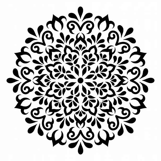 Omítací Malířská Šablona LuxBud Mandala 5e 62x62 cm Vícebarevný dekor