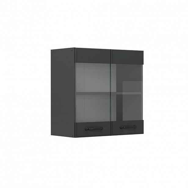 Vicco SKLENĚNÁ KUCHYŇSKÁ SKŘÍŇKA R-Line Antracitový venkovský dům 60 cm