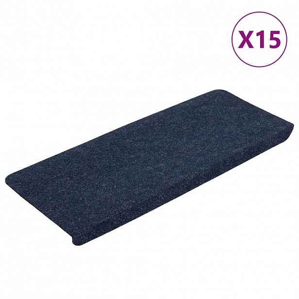 vidaXL Samolepicí nášlapy na schody 15 ks 65x24,5x3,5 cm modré