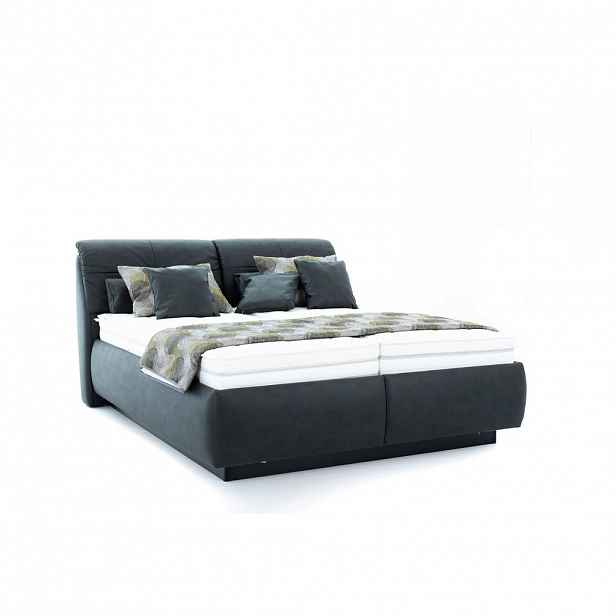 Beldomo - Sleep POSTEL BOXSPRING, textil, kompozitní dřevo, antracitová - Postele s úložným prostorem - 002873009902
