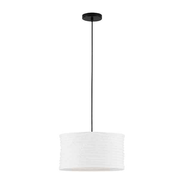 Bílé lněné závěsné svítidlo ø 38 cm Linnet – Nova Luce