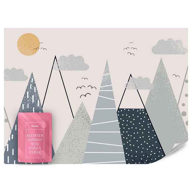 Muralo FOTOTAPETA pro Děti Hory ve Skandinávském Stylu 300x210